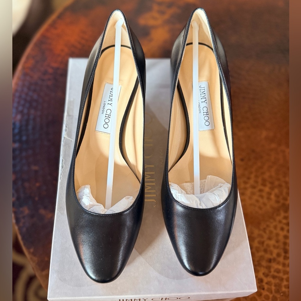 Jimmy Choo Black Leather Heels